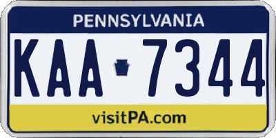 PA license plate KAA7344