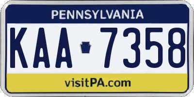 PA license plate KAA7358