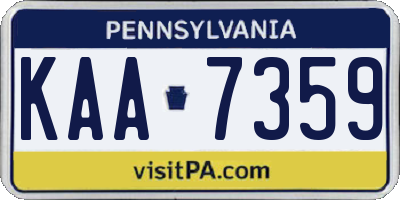 PA license plate KAA7359