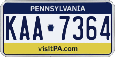 PA license plate KAA7364