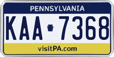 PA license plate KAA7368