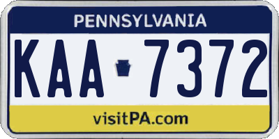 PA license plate KAA7372