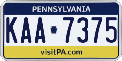 PA license plate KAA7375