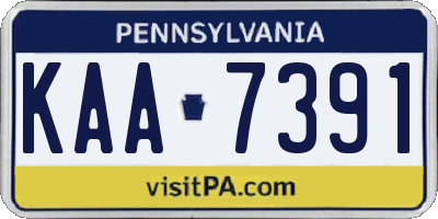 PA license plate KAA7391