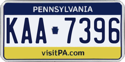 PA license plate KAA7396