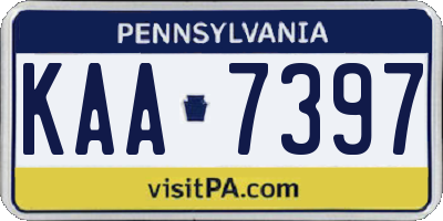 PA license plate KAA7397