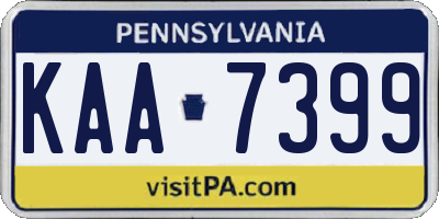 PA license plate KAA7399
