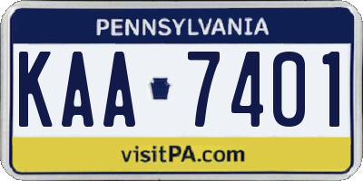 PA license plate KAA7401