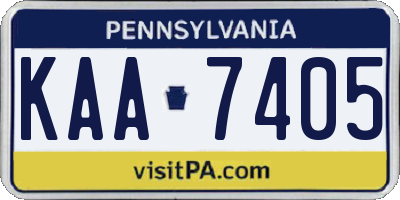 PA license plate KAA7405