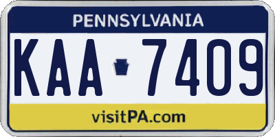 PA license plate KAA7409