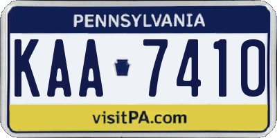 PA license plate KAA7410