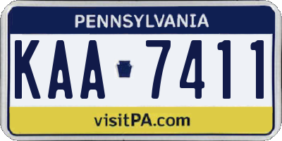 PA license plate KAA7411