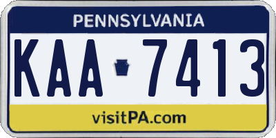 PA license plate KAA7413