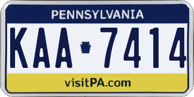 PA license plate KAA7414