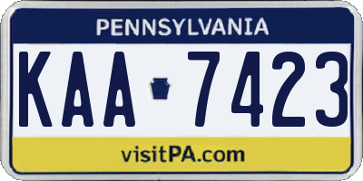 PA license plate KAA7423