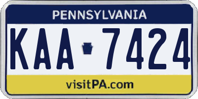 PA license plate KAA7424