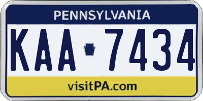 PA license plate KAA7434