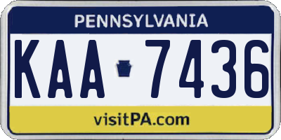 PA license plate KAA7436