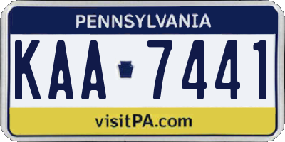 PA license plate KAA7441