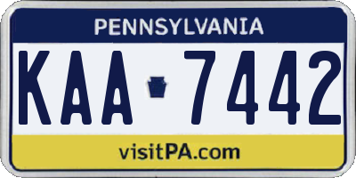 PA license plate KAA7442