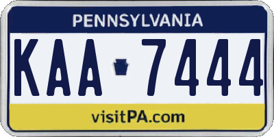 PA license plate KAA7444