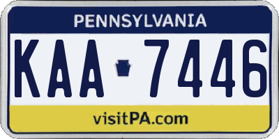 PA license plate KAA7446