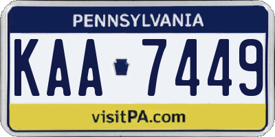 PA license plate KAA7449