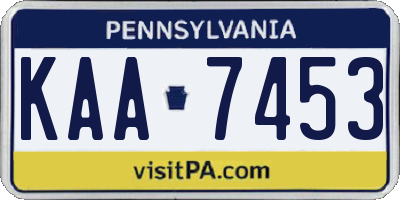 PA license plate KAA7453