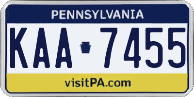 PA license plate KAA7455