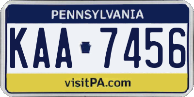 PA license plate KAA7456