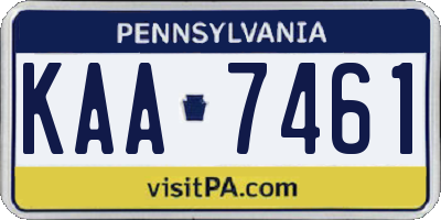 PA license plate KAA7461