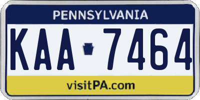 PA license plate KAA7464