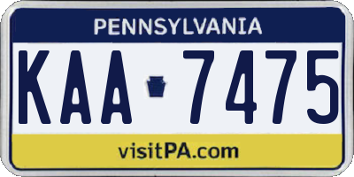 PA license plate KAA7475
