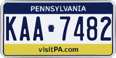 PA license plate KAA7482