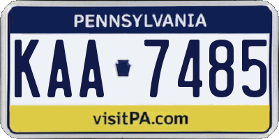 PA license plate KAA7485
