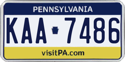 PA license plate KAA7486