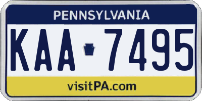 PA license plate KAA7495