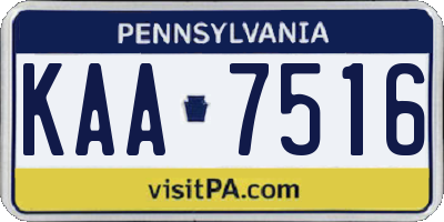 PA license plate KAA7516