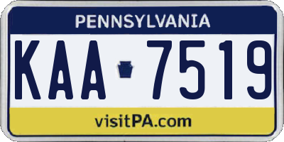 PA license plate KAA7519
