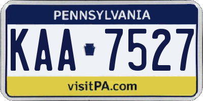 PA license plate KAA7527