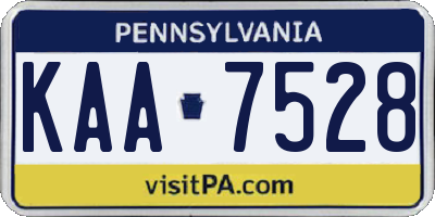 PA license plate KAA7528