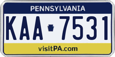 PA license plate KAA7531