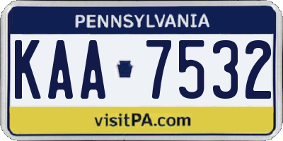 PA license plate KAA7532