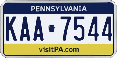 PA license plate KAA7544