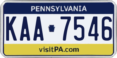 PA license plate KAA7546