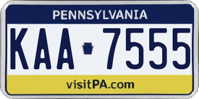 PA license plate KAA7555
