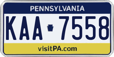 PA license plate KAA7558