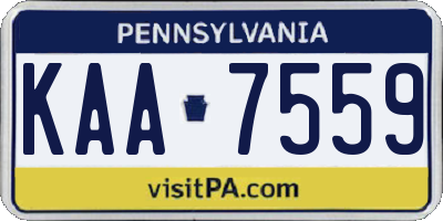 PA license plate KAA7559
