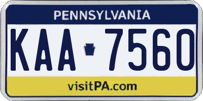 PA license plate KAA7560