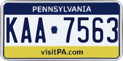 PA license plate KAA7563